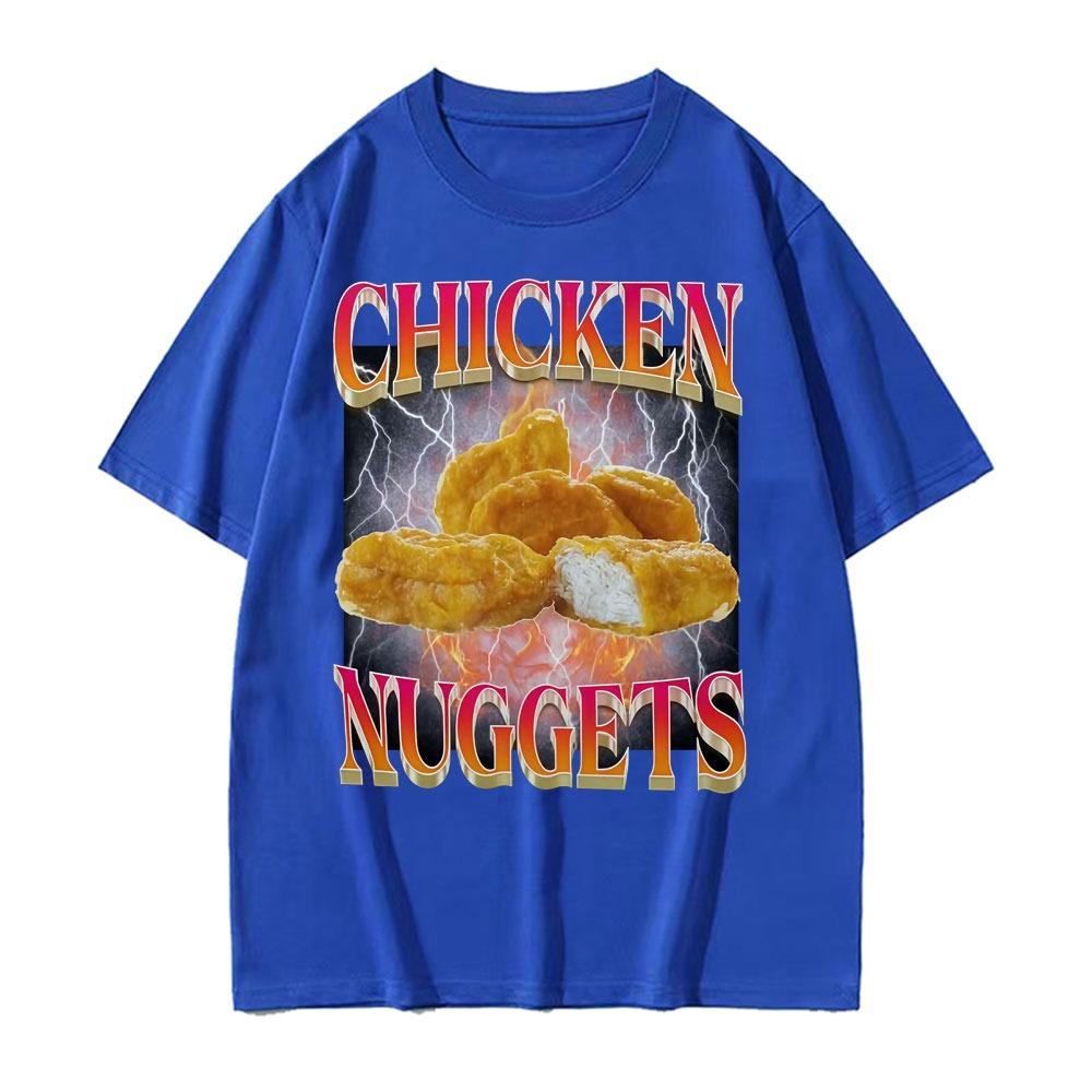 Cotone Pollo Fritto Divertente Stile Vintage Grafica Meme T-shirt Uomo Hip Hop Gotico Oversize T-shirt Comode