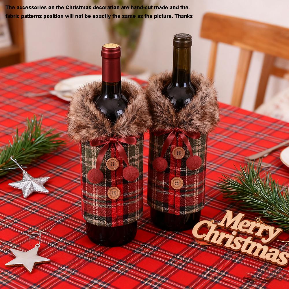 Weihnachts-Rotweinflaschenhüllen-Taschen, Neujahrs-Champagnerflaschenhüllen-Tasche Frohe Weihnachten Tischdekorationen für Heimdekor
