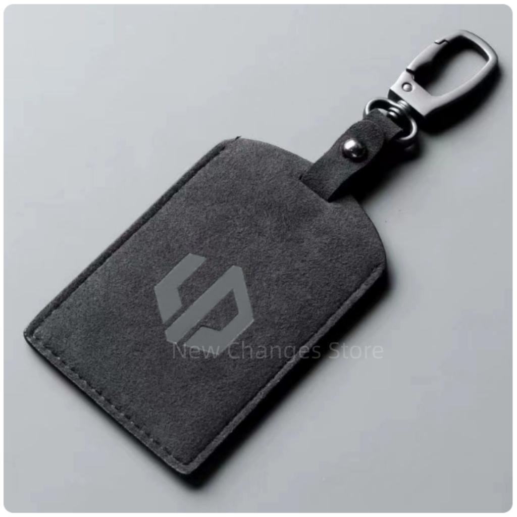 Original Car Color Leather Key Case Cover Fob For Leapmotor B01 B10 Car Keyless Remote Key Card Kit Protector Accessorie