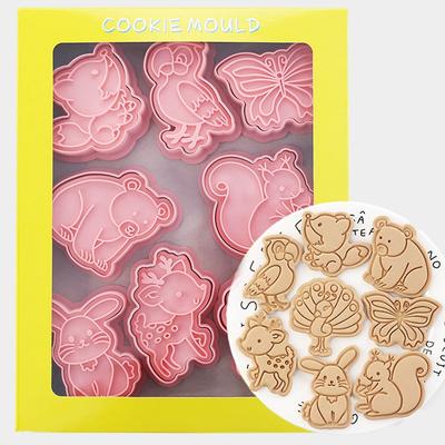 8 buc./set Seria animale matriță pentru biscuiți urs veveriță iepure păun fluture formă biscuiți 3D lucrate manual Sugarcraft fondant Dec
