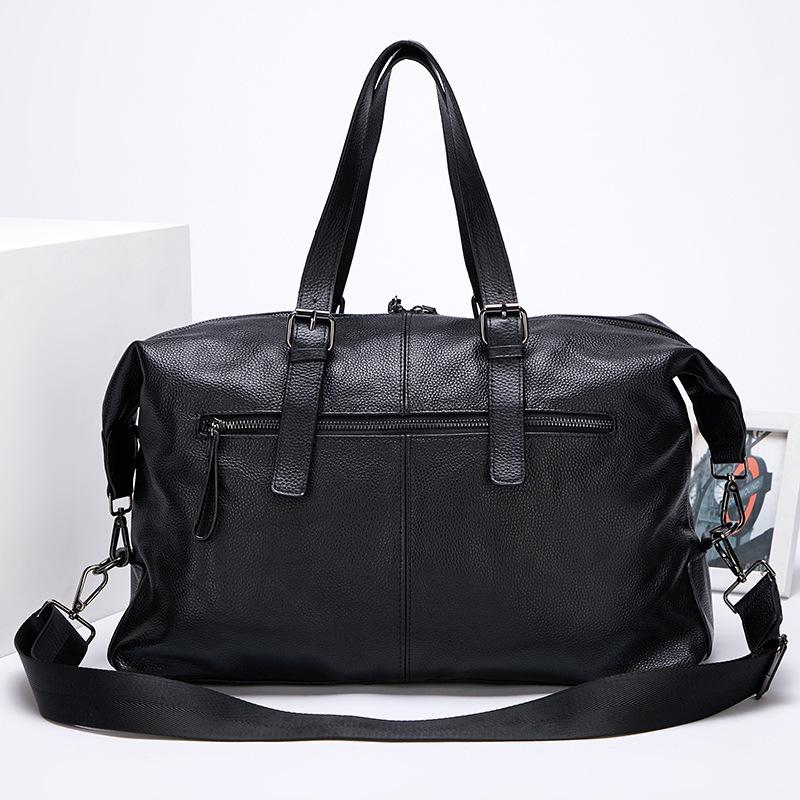 Cross-border new large-capacity travel bag, genuine leather fashion soft leather casual shoulder handbag, cowhide BD bag