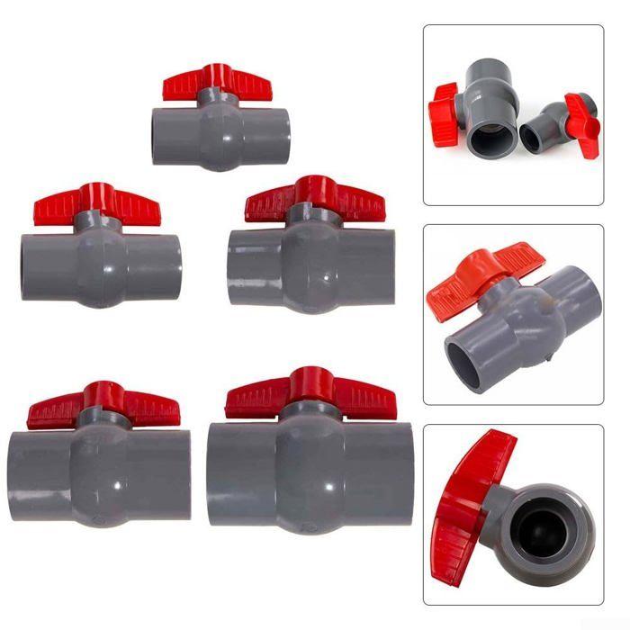 Robinet à boisseau sphérique PVC 20 mm - douille adhésive coulissante, entrée solvant / sortie compression