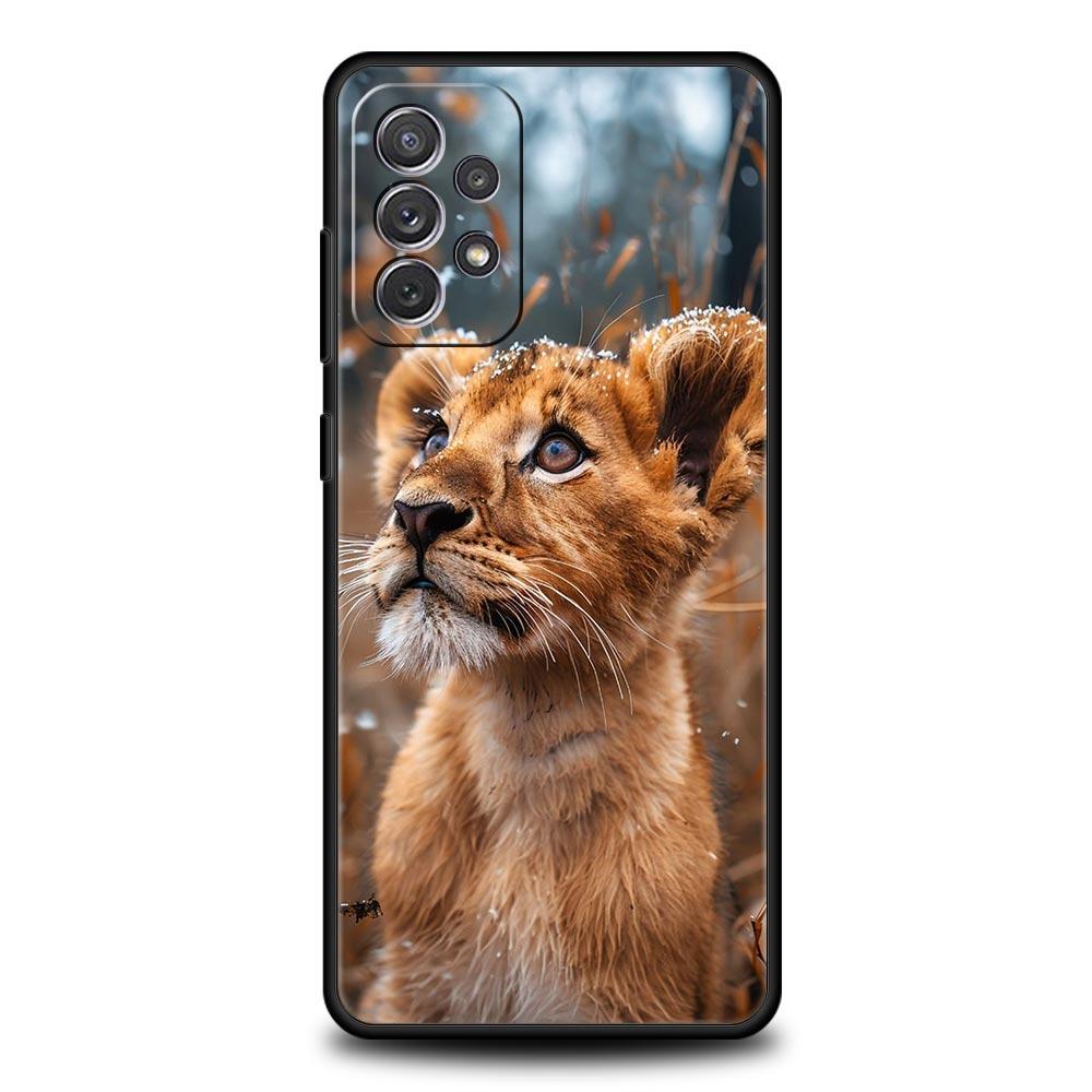 Phone Case For Samsung Galaxy A15 A13 A51 A71 A41 A31 A21S A03S A05 A35 A32 A55 A23 A25 A33 A53 A73 5G Lion Alpha Male Cub Cover