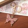 Sparkling Rhinestone Butterfly Keychain Women Girls Car Key Ring Holder Backpack Pendant Purse Bag Charm Decoration Accessories