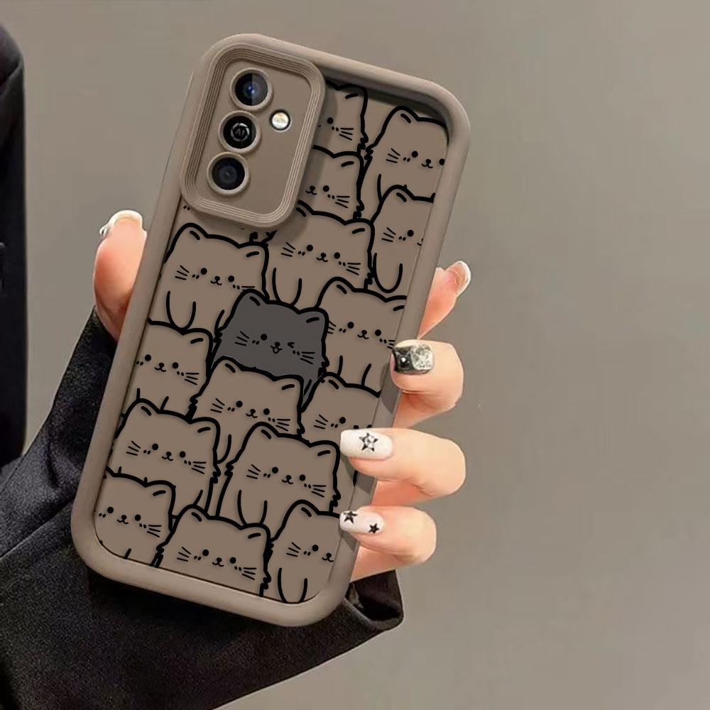 Funny Black Cartoon Cat Phone Case For Infinix SMART SPARK 9 10 20C 30C 40C CAMON 20 30 40 POP 8 POVA 6 7 ITEL A70 A80 A90 Cover