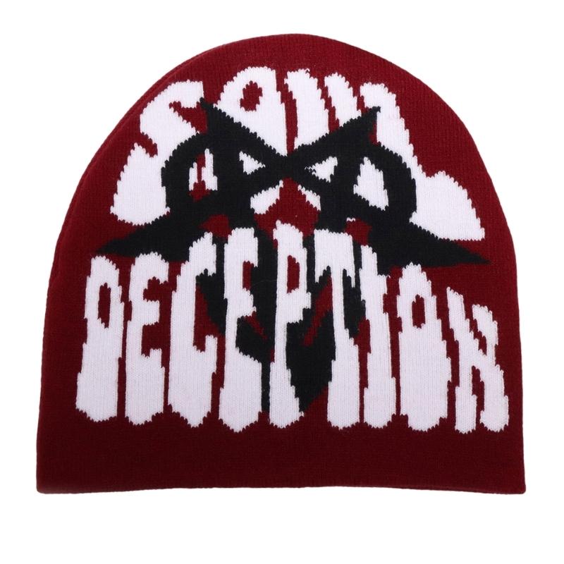 

Winter Teen Beanies Hat Elastic Windproof Punk Pattern Hat Ear Protector Hat Adult Winter Cycling Skiing Supplies