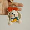 Handmaking Crochet Rabbit Doll Keychain For Gifts Cute Animal Doll Crochet Keychains Knitting Kitten Keyrings Custom