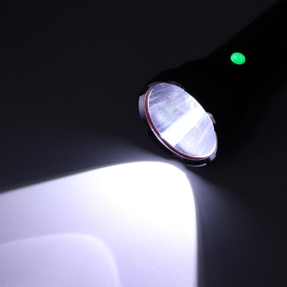 LED Aluminum Alloy 4622LM Glare Waterproof USB Charging Flashlight for Caving CampingBlack
