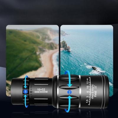Comerț exterior Telescop monocular nou 16 × 52 HD Teleobiectiv de mare putere în aer liber, portabil, portabil, plug-in pentru telefon mobil, comerț cu ridicata
