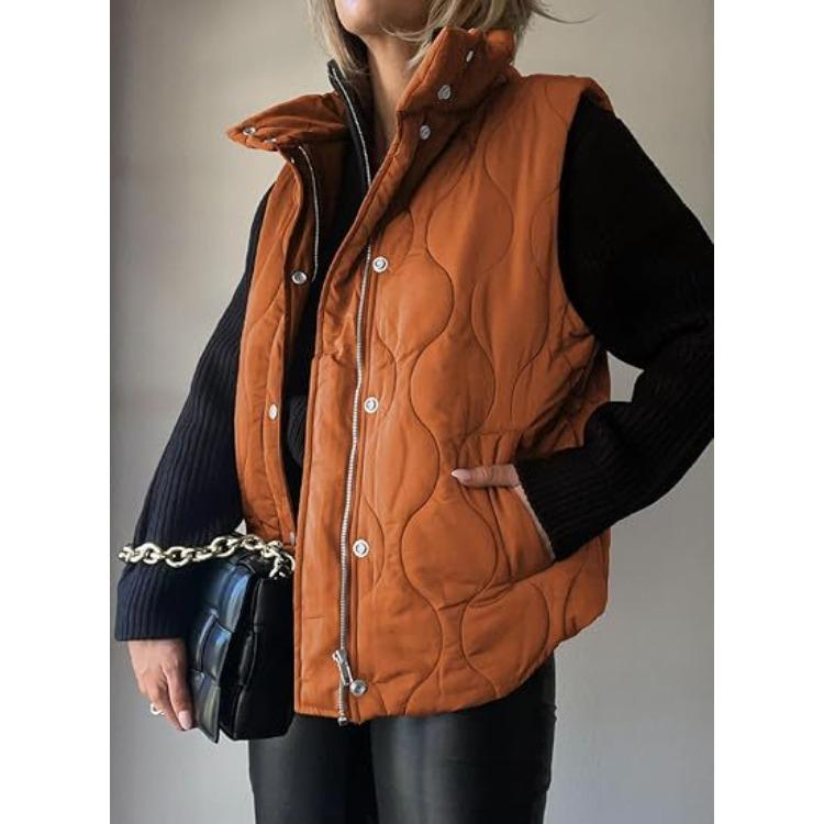 Veste Matelassée à Capuche pour Femme Color Block Manches Raglan Fermeture Éclair Devant Manteau Décontracté Coupe Ample