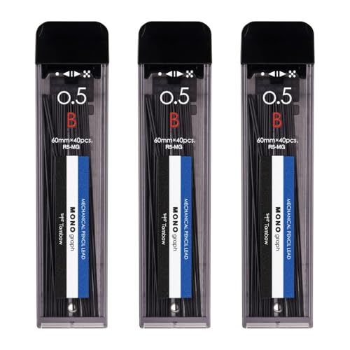 Tombow MONO Graph MG Mechanical Pencil Lead, 0.5mm, B, 3-Pack (ECG-320)
