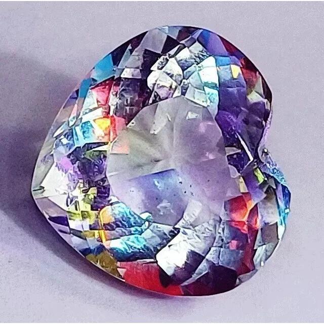 A+++ Mystic Quartz Rainbow Color 13-15 Ct Heart Cut Fabulous Certified Gemstone