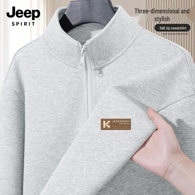 

JEEP SPIRIT Men s 2025 Autumn Loose Fit Pullover Sweatshirt 2XL