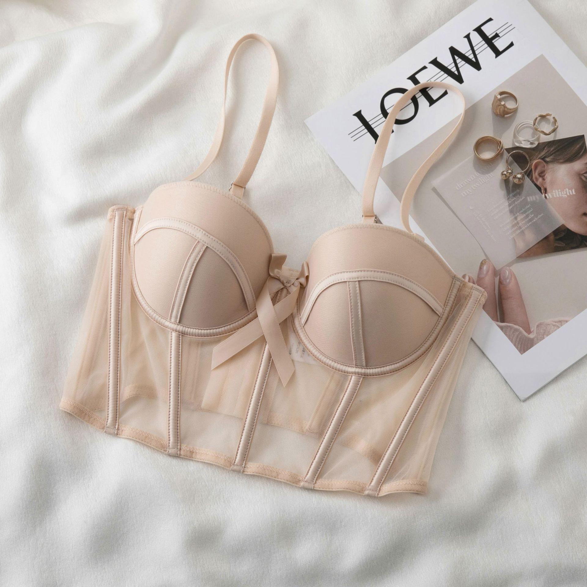 

Новое модное и сексуальное прозрачное нижнее белье, женский тонкий мягкий бюстгальтер на косточках, внешний бюстгальтер с рыбьими косточками, закрытый бюстгальтер 85C/38C