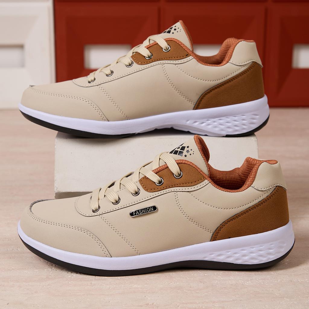 New Arrival Men's Comfortable Casual Shoes, Fashion Leather Non-slip Sneakers, Breathable Lightweight Flat Shoes for Dail