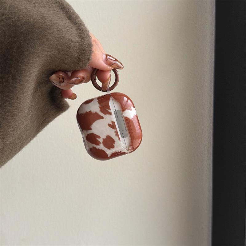 ins brown cow pattern AirPods 1 generation earphone case for AirpodsPro 1st generation Bluetooth earphone case
