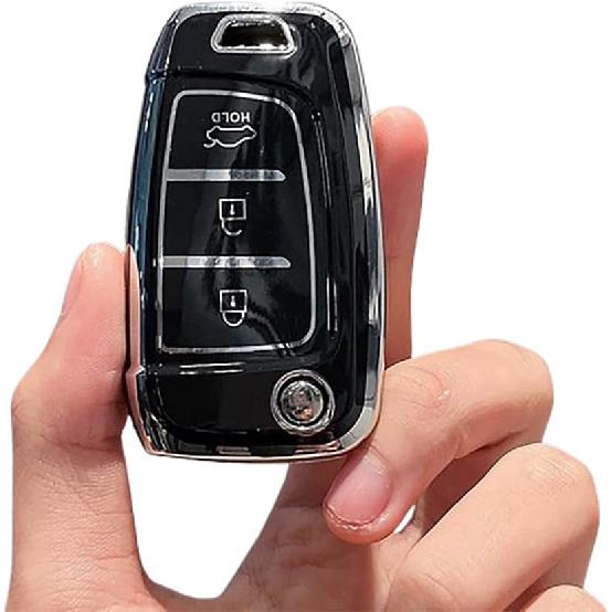 Fob Cover fit for Hyundai Venue Kona SE Santa Fe SE Tucson Key Cover Case Key Holder TPU Key Protector 3 Buttons B White