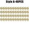 6-48PC High-End Metal Napkin Rings Diamond Pattern Leaf Motif Decorative Clips for Wedding Banquet Hotel Table Settings