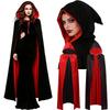 Halloween Reversible Hooded Cloak Unisex Halloween Cosplay Party Costume Black Red Cape Robe Vampire Cloak for Men and Women