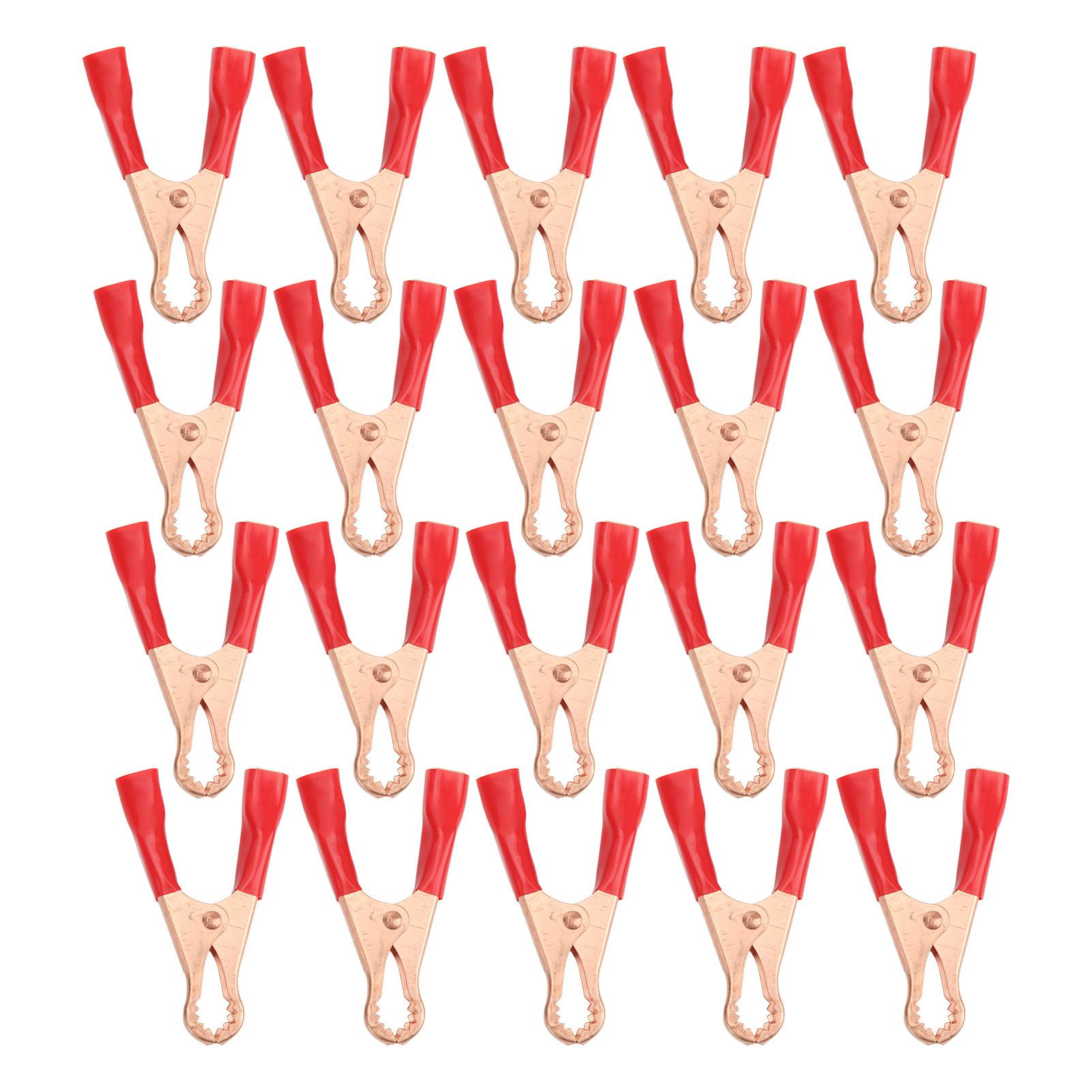 

20Pcs Electric Test Clip 50A Rated Current 22mm Opening Test Clamp for Electronic Equipment Welding