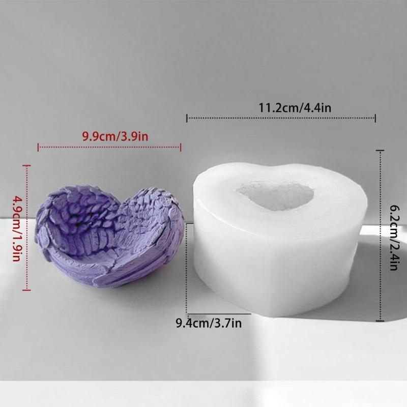 DIY Silicone Mold for Crafting Resin Mold for DIY Crafts Stunning Resin Heart Angel Wing Shaped Decoration Making Mould