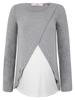 Women's Long-Sleeved Grey Nursing Top Bellybutton Maternity