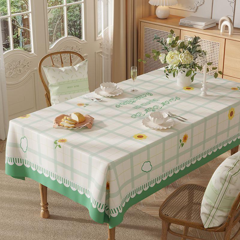 Dining Table Tablecloth Waterproof And Oil-Proof Leave-In Dining Table Mat Rectangular Pvc Dining Table Cloth Light Luxury High-End Coffee Table