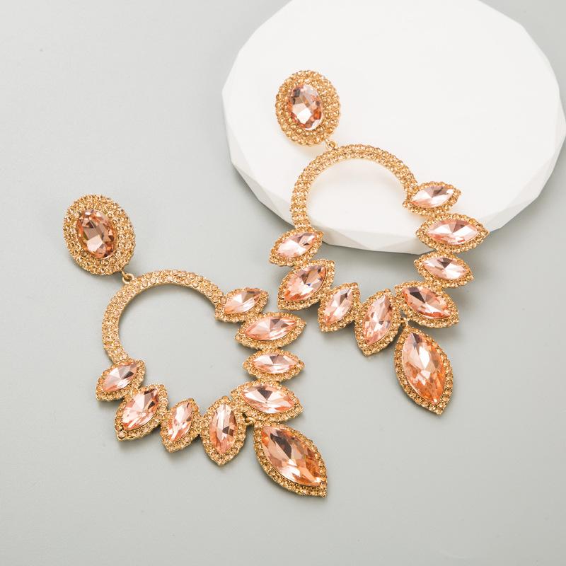 Damskie Przesadne Luksusowe Kolczyki Wiszące Super Duże Super Błyszczące Kolorowe Kryształowe Temperament Wysokiej Jakości Kolczyki
