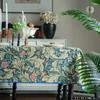 French Retro Colored Flower Table Cloth Tablecloth Rustic Washable Jacquard Rectangular Table Cover For Home Tabletop Decor
