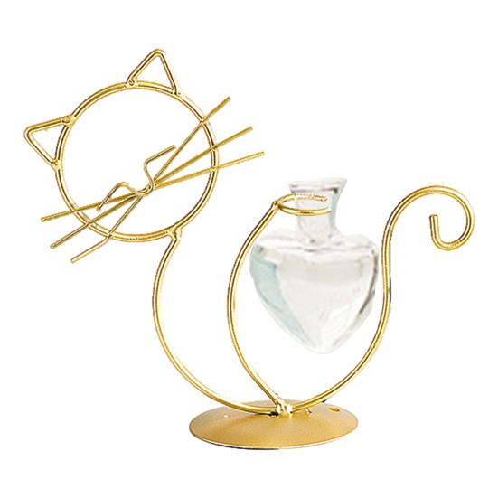 

Декоративна ваза для рослин Мультяшна залізна стабільна структура Гідропонна ваза для квітів для робочого столу A золотистий