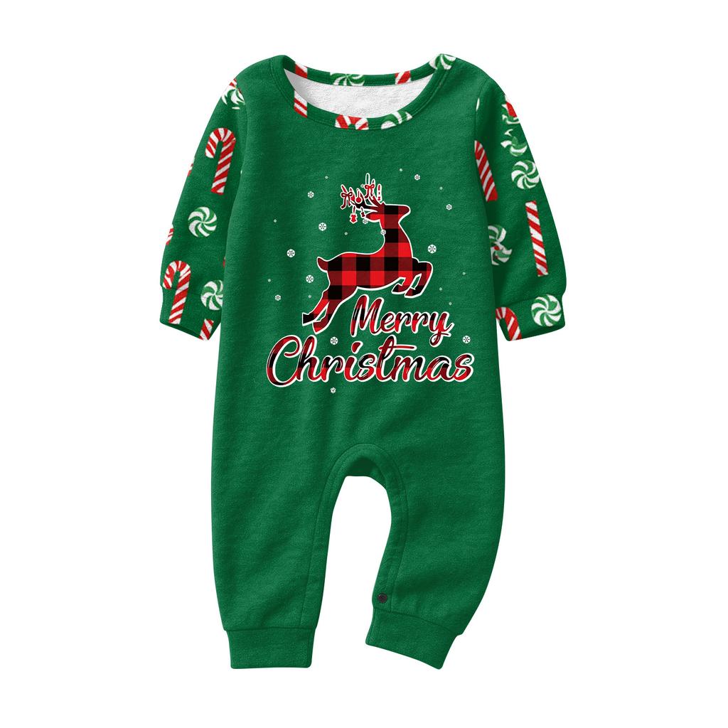 Family Matching Christmas Print Long Sleeve and Long Pants Pajama Set Loungewear for Men Women and Kids