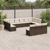 VidaXL Garden Lounge Set with Cushions 13 Pcs, Patio Sofas, Outdoor Furniture Set, Modern, Brown 3218393