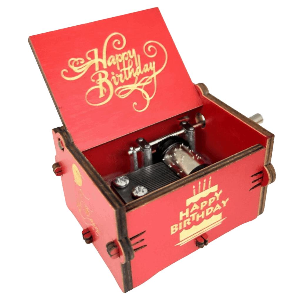 Retro Birthday Music Box Laser Engraving Mechanical Music Box Wooden Music Box  Valentine s Day 2.52x2.05x1.65 in-Style 2