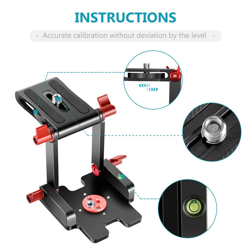 NEEWER Upgraded Tilt Tripod Head with 4 Quick Release Plate and Spirit Aluminum Compatible with DSLR and Maximum Load 3kg Z-Flex Head, Z-Type