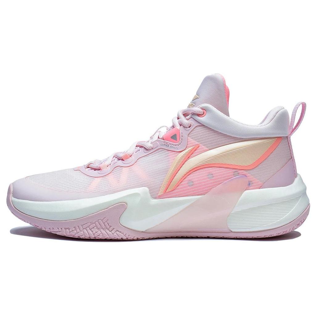 Li Ning Light Speed 1.0 Cushioning Slip Resistant Abrasion Resistant Low top Basketball Shoes Men's Pink ABAS041-2
