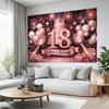 1pc 18th Birthday Ceremony Background Banner Suitable for Birthday Celebrations Festival Gatherings and Anniversaries