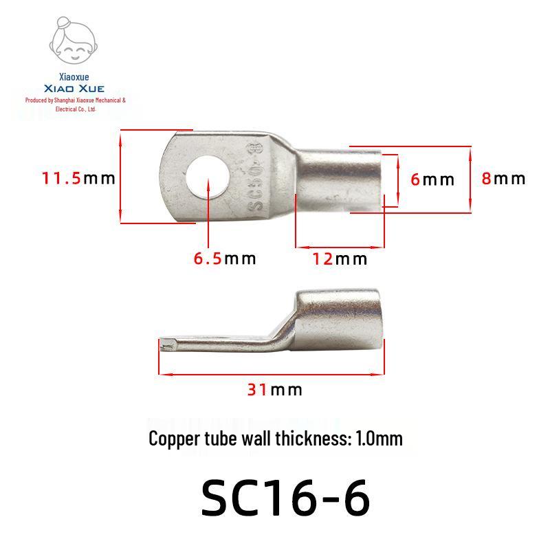 Copper Tinned Peep Hole Wiring Terminal SC1.5-4, SC300-20, DTGA Short Wire Lug