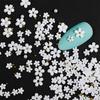 3D White Acrylic Flower Nail Art Decorations Mix Gold/Peal Beads 5G/Bag Resin Blossom Flower Nail Charms  4/6Mm Nail Accessories