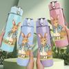 1PC Basket Easter Bunny 750ml Color Plastic Sports Water Bottle Leakproof Flip Straw Lid Suitable for Sports Office Home Use