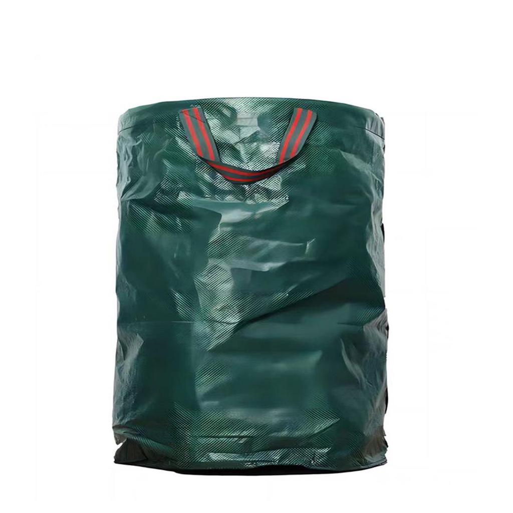 Green Garden Leaf Collection Bag: Reusable Plastic Trash Bag for Yard Cleanup