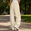 Women's High Waist Color Curved Wide Leg Sweatpants Casual Pants