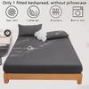 1PC High Quality Solid Color Bed Sheets Dustproof Mattress Protective Cover Soft Comfortable Breathable Fitted Sheet Non-slip Bed cover With Elastic