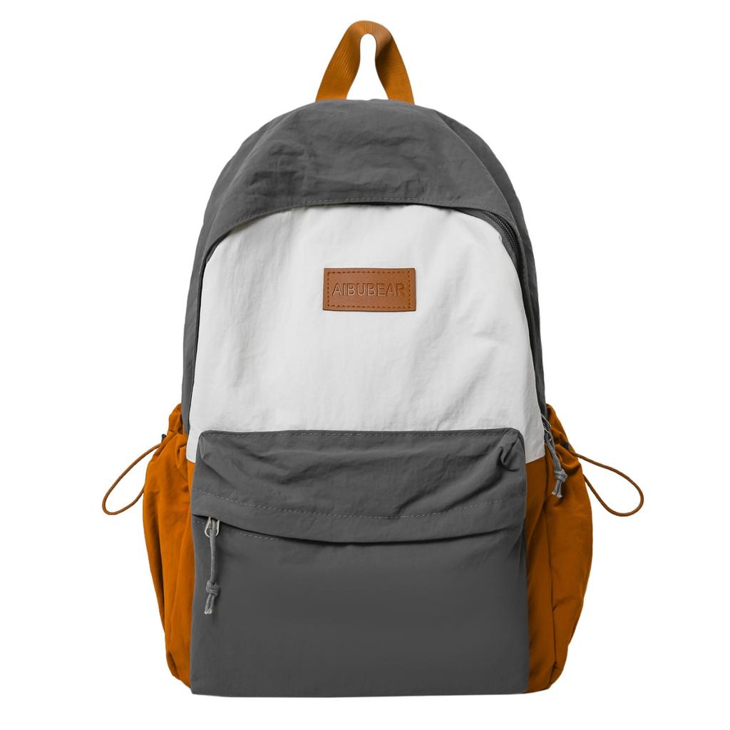 Schoolbag Splicing Contrast Color Casual Backpack Large Capacity Lightweight Trend Versatile Travel School Bag Student Couple Backpack