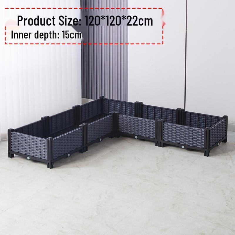 Large Plastic Flower and Vegetable Planting Box for Balcony, Courtyard, or Rooftop Gardens