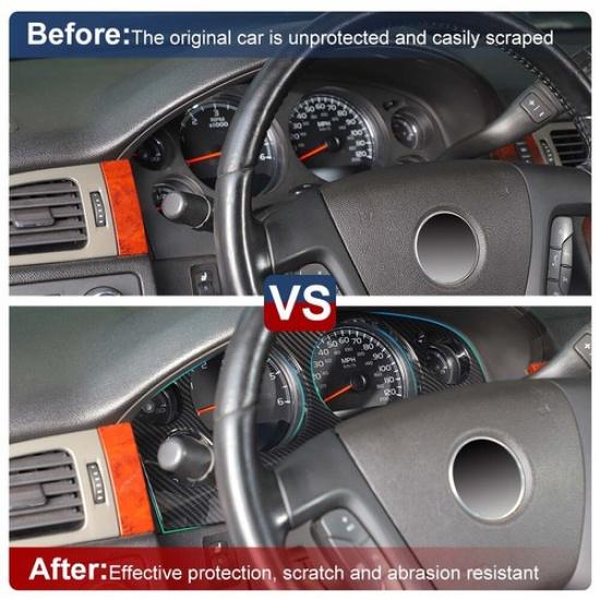 Carbon Fiber trument Dash Speed Track Cover Trim For Chevy Suburban/Tahoe 07+