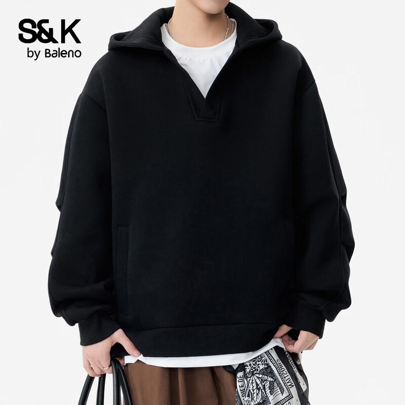 Baleno Men's S&K Series Loose Fit Hooded Pullover Sweatshirt