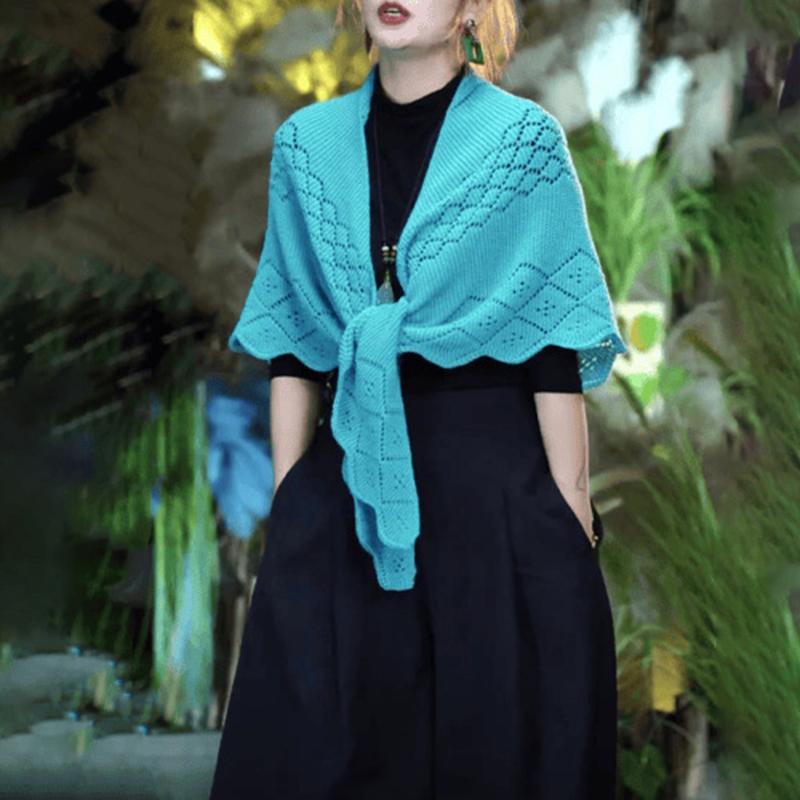 Fashion Knitted Cotton Hollow Scarf Shawl Solid Color Women Summer Air-Conditioned Room Cape Ladies Simple Warps