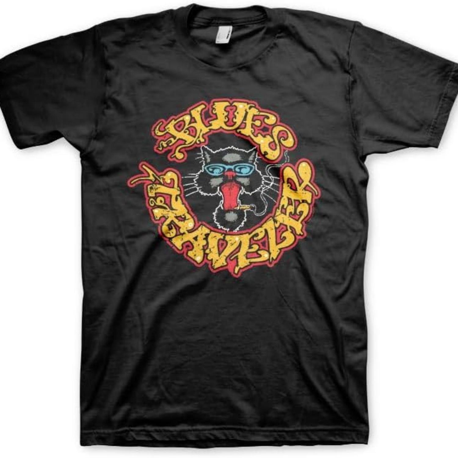 

Blues Traveler Men s Circle Cat Logo T-Shirt Officially Licensed Merchandise XXXXXL чорний