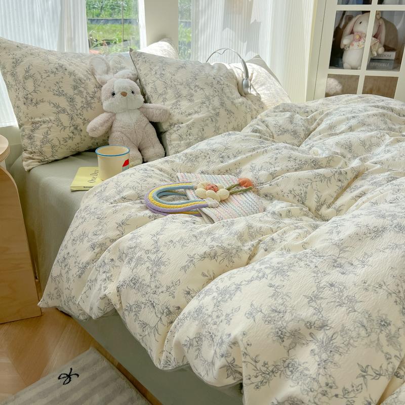 French Style Floral Bedding Sets 2025 New Soft Bed Sheet Set Woman Duvet Cover For Girls With Pillow Covers Quilt Cover