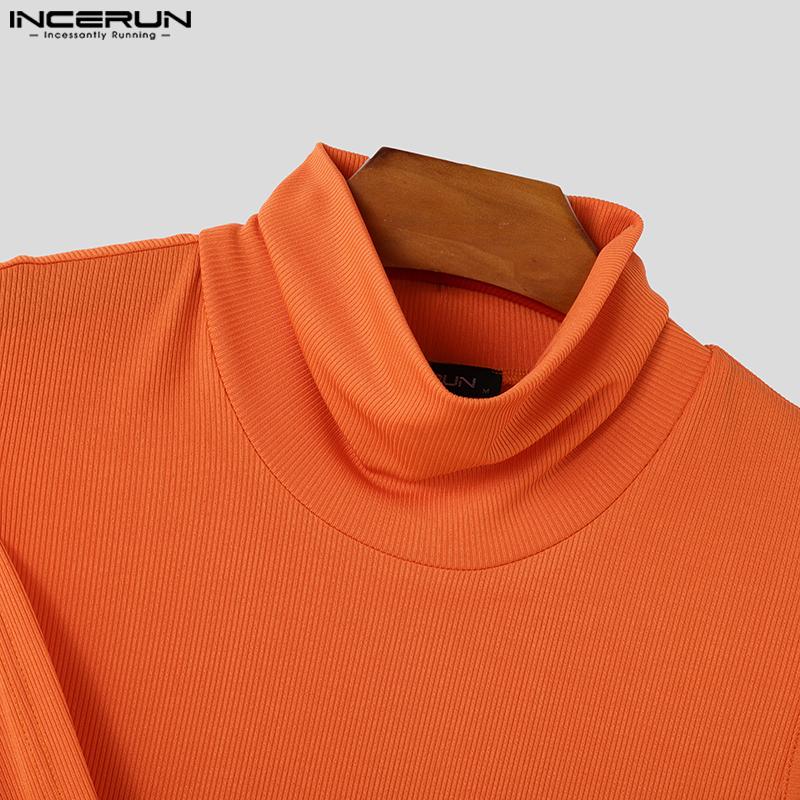 INCERUN Men Turtleneck Sleeveless Bandage Solid Knitted Vest Tanks